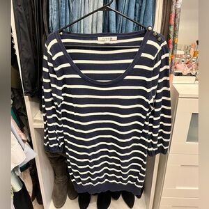 Forever 21 Navy & White Stripe Sweater